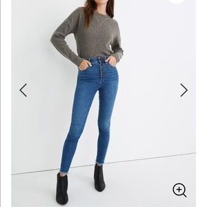 Madewell 10” High Rise Skinny Button Front Jeans
